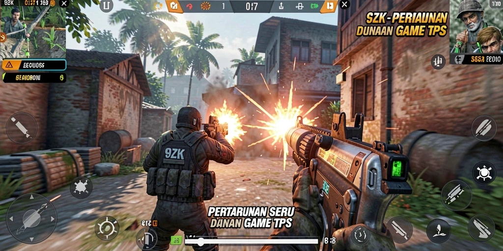 Tampilan aksi seru dalam gameplay TPS 9ZK.