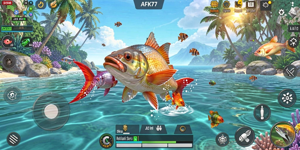 Tampilan menarik dari gameplay Tembak Ikan di AFK77.
