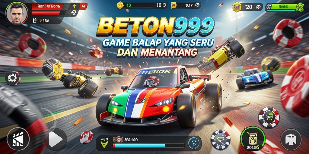 Tampilan seru dari gameplay balap di BETON999.