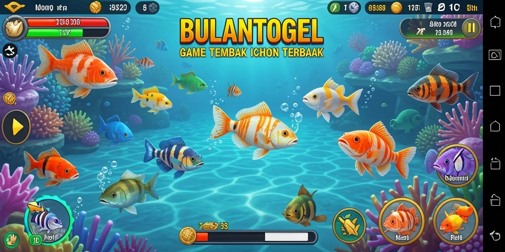 Screenshot gameplay <strong>BULANTOGEL</strong> yang menampilkan aksi seru menembak ikan.