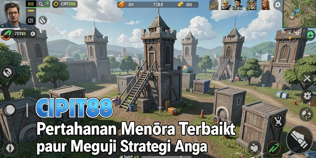 Screenshot gameplay CIPIT88 menampilkan menara strategis dalam aksi.