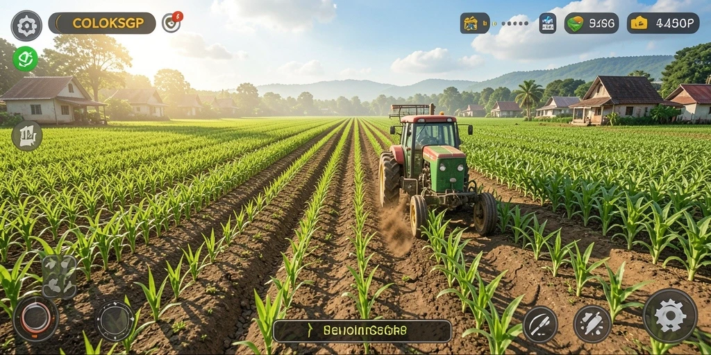 Tampilan menarik dari gameplay pertanian di COLOKSGP.