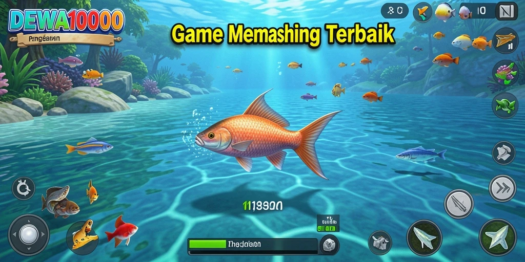 Gameplay DEWA1000 yang mendebarkan saat memancing ikan.