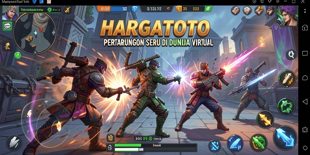 Screenshot HARGATOTO menampilkan aksi pertarungan yang intens.