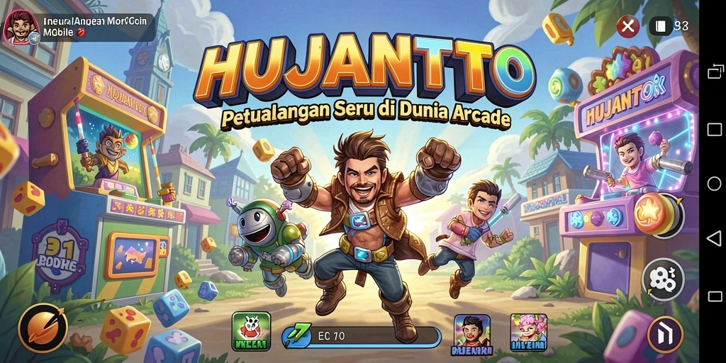 Tampilan permainan HUJANTOTO yang penuh aksi dan warna.
