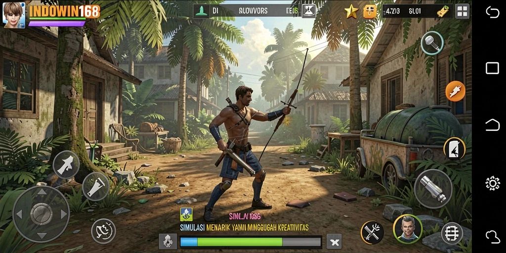Screenshot INDOWIN168 menunjukkan pemain menciptakan dunia virtual yang menarik.