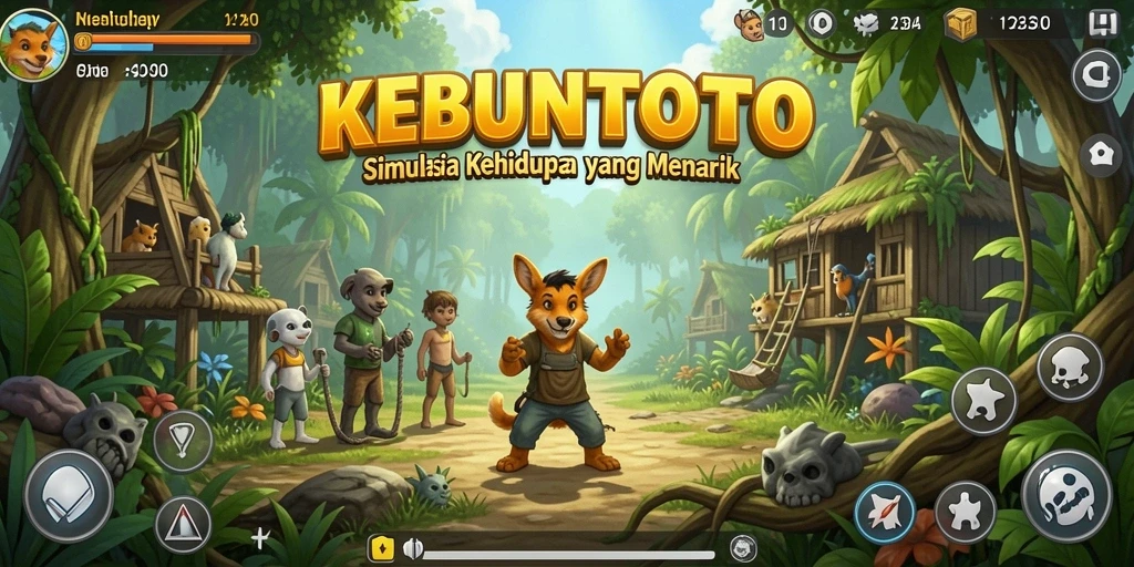 Screenshot gameplay KEBUNTOTO menampilkan interaksi karakter dan misi menarik.