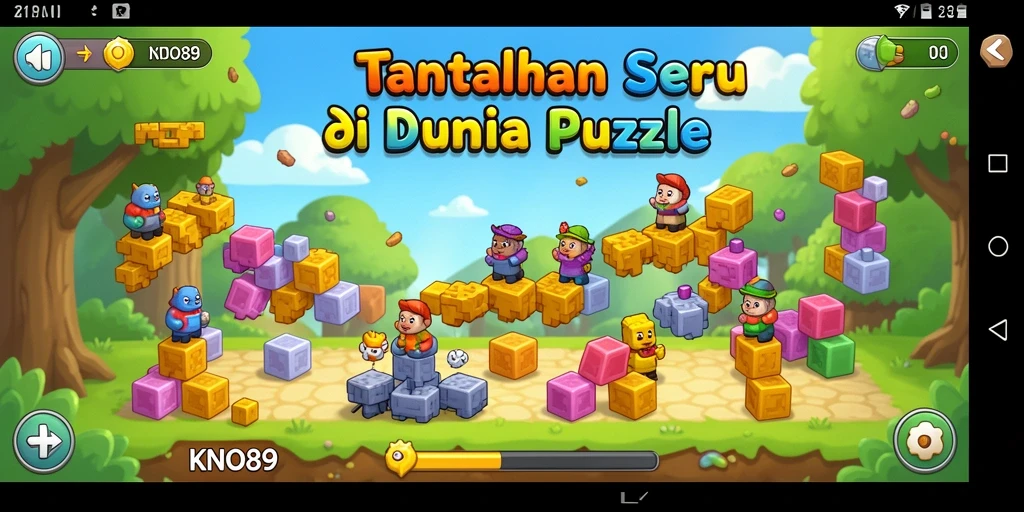 Screenshot gameplay KNO89 menunjukkan keseruan dalam menyelesaikan puzzle.