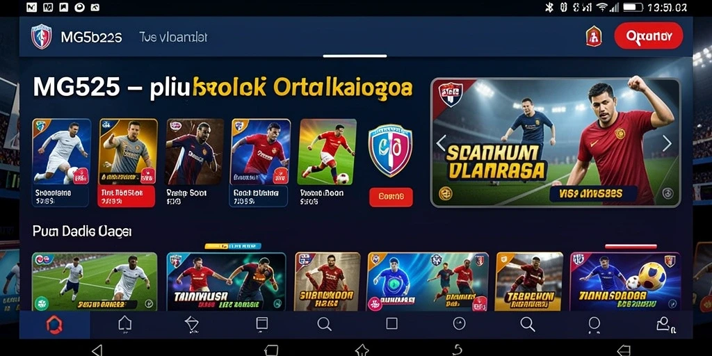 Tampilan utama MG525 dengan opsi taruhan olahraga yang menarik.