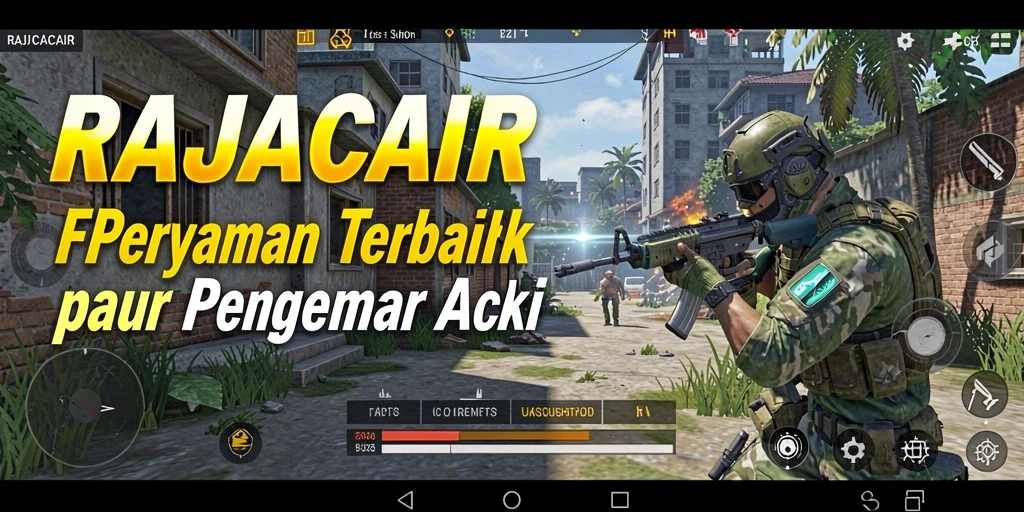 Menampilkan aksi menembak seru dalam gameplay RAJACAIR.