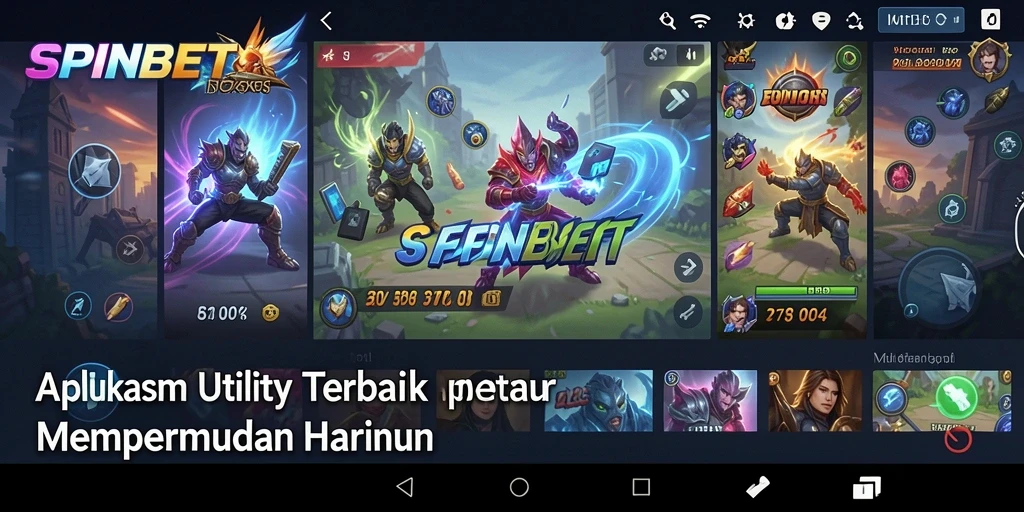 Tampilan utama SPINBET dengan berbagai fitur utility yang memudahkan penggunaan.