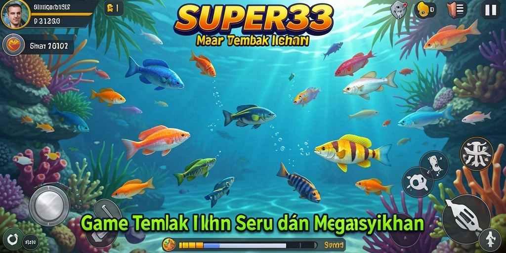 Tampilan gameplay <strong>SUPER33</strong> saat bermain Tembak Ikan penuh aksi dan tantangan.