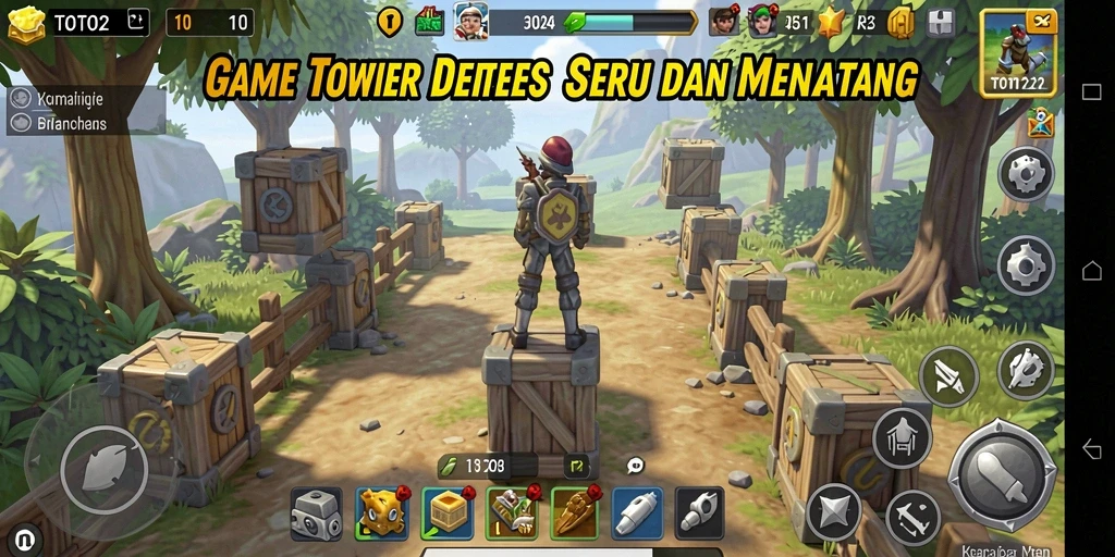 Tampilan gameplay menegangkan dalam TOTO22 yang penuh strategi Tower Defense.