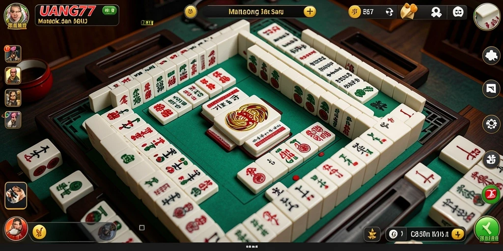 Tampilan menarik gameplay Mahjong di UANG77.