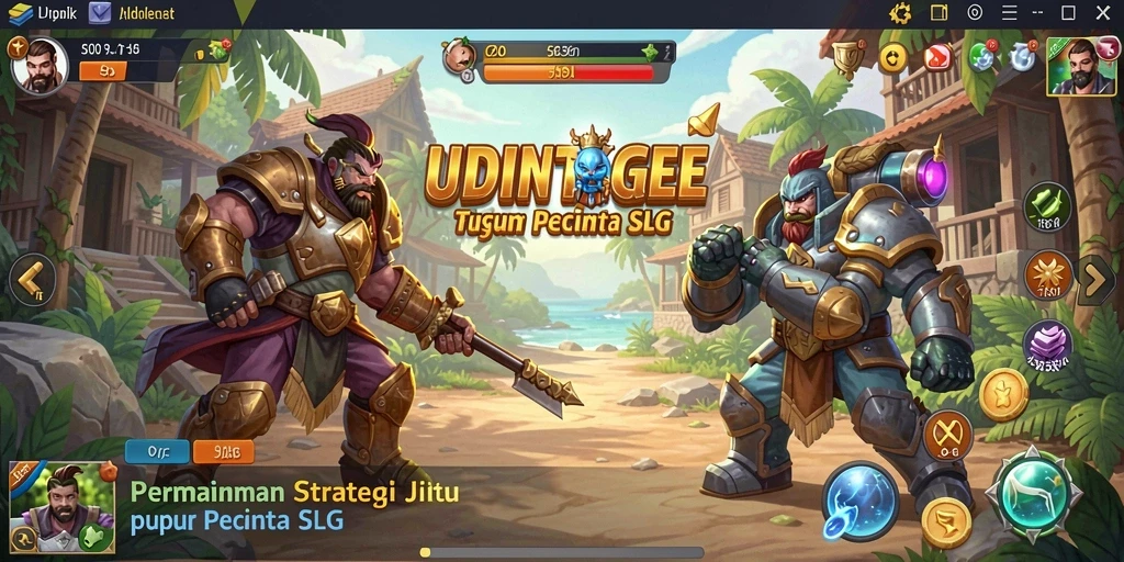 Tangkapan layar utama UDINTOGEL menampilkan aksi strategi permainan yang mendebarkan.