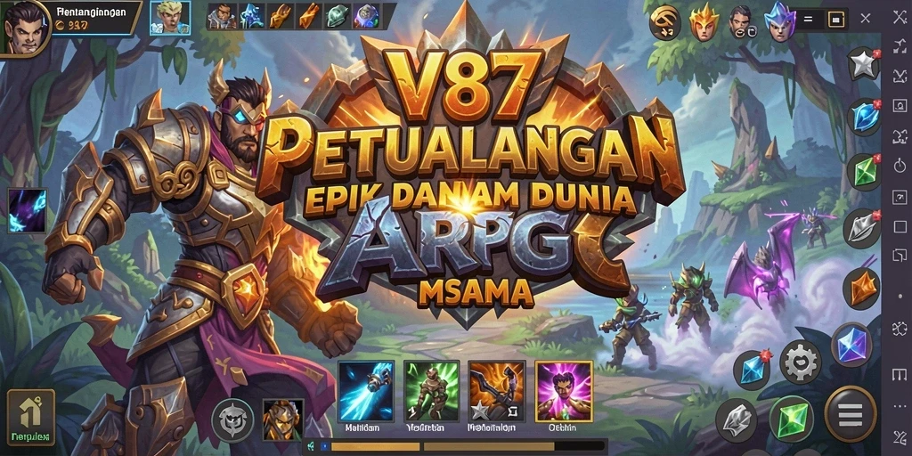 Tangkapan layar gameplay V87 yang menampilkan aksi pertempuran ARPG.